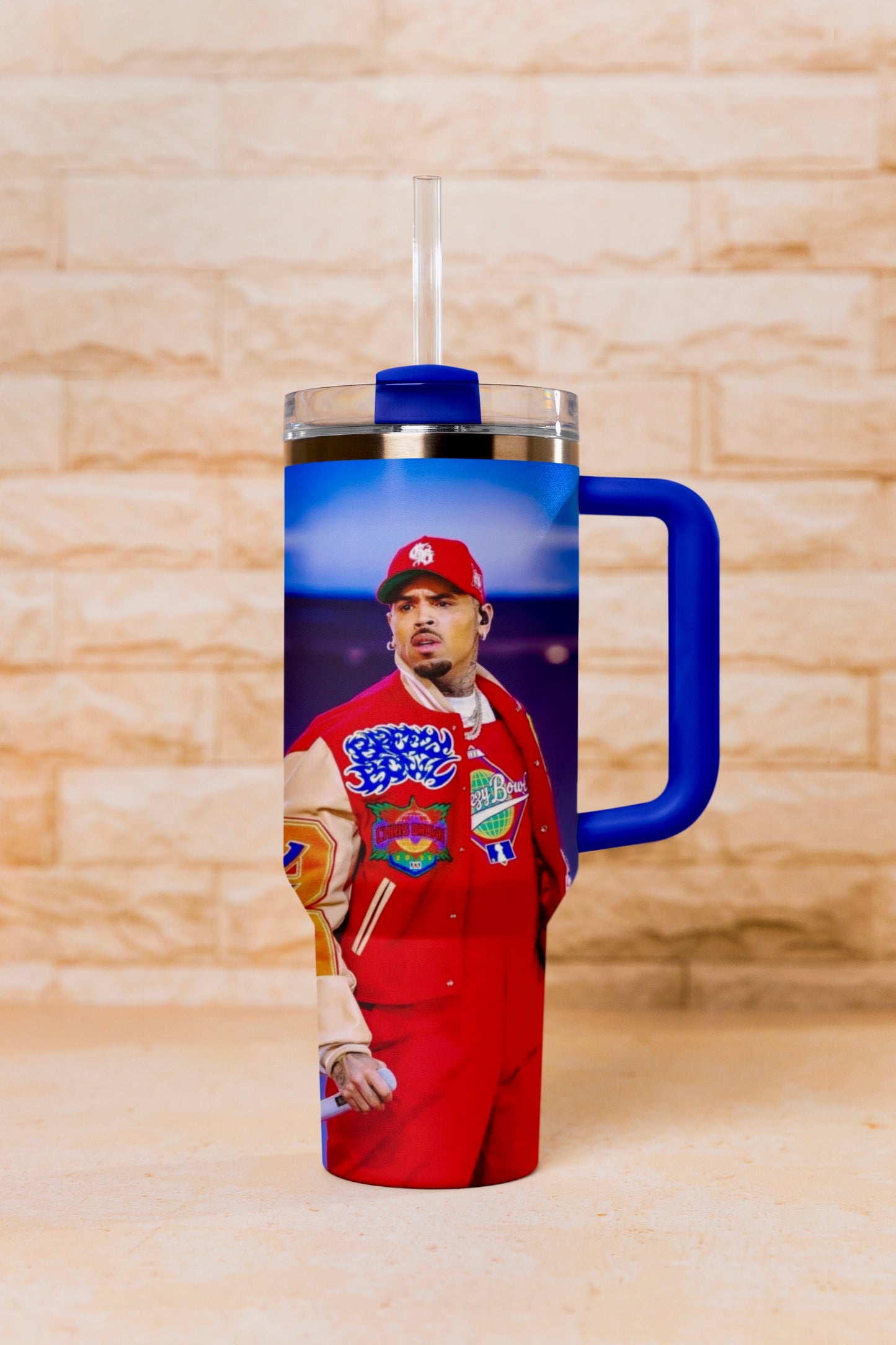 (BLUE) CHRIS BROWN TUMBLER CUP